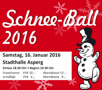 Schnee-Ball 2016 | Sa, 16. Januar 2016, 19:30 Uhr | Stadthalle Asperg