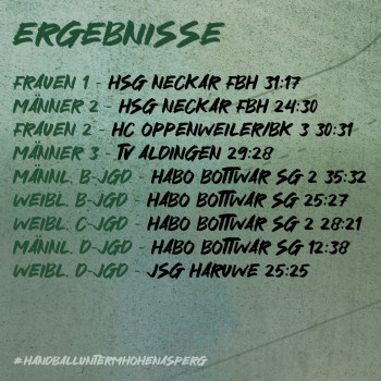 Ergebnisse vom Wochenende