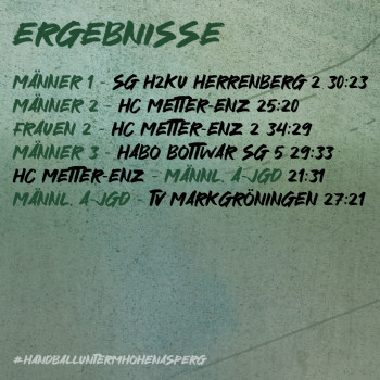 Ergebnisse vom Wochenende